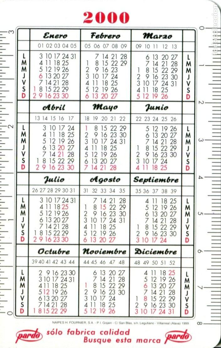 Coleccionismo calendarios: CALENDARIO FOURNIER, PARDO , 2000 - 2001