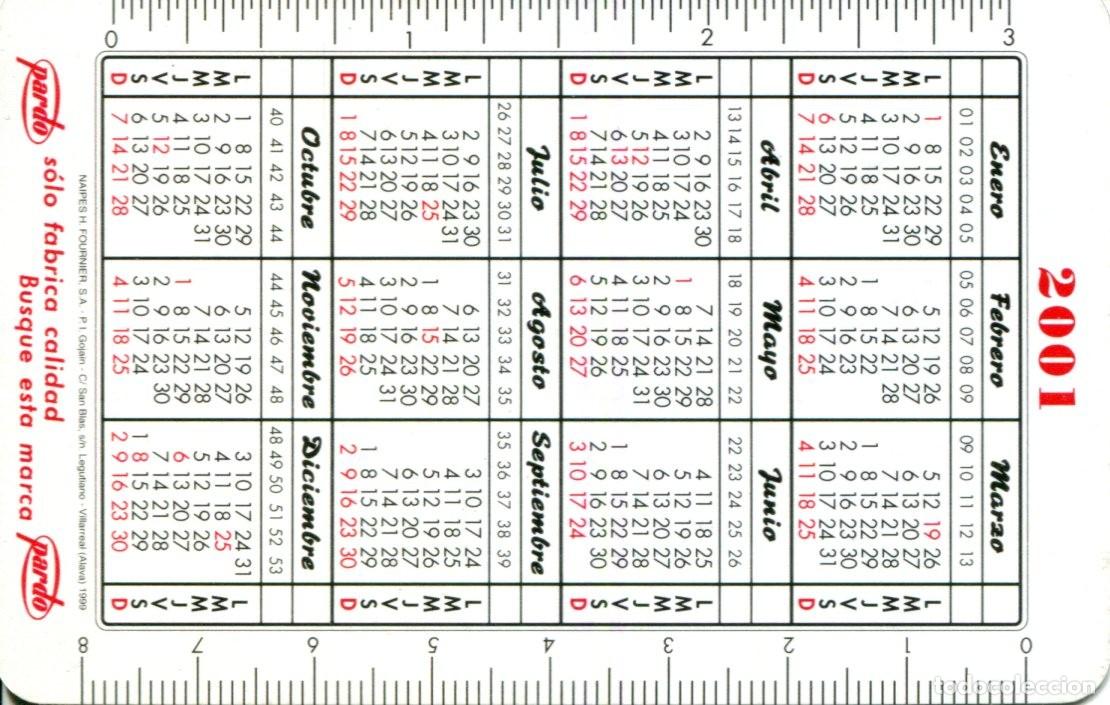 Coleccionismo calendarios: CALENDARIO FOURNIER, PARDO , 2001 - 2002