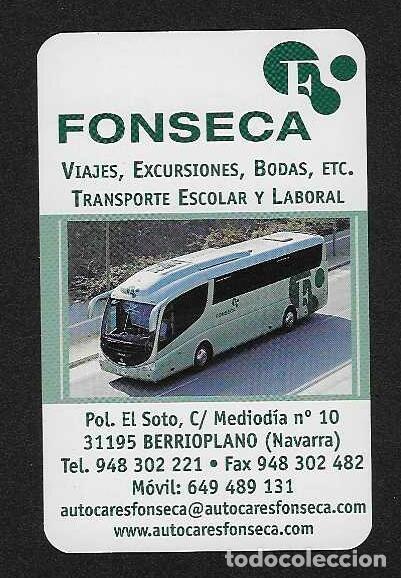 Coleccionismo calendarios: CALENDARIO DE BOLSILLO A&Ntilde;O 2012 AUTOBUSES - FONSECA - NAVARRA - VER FOTO REVERSO