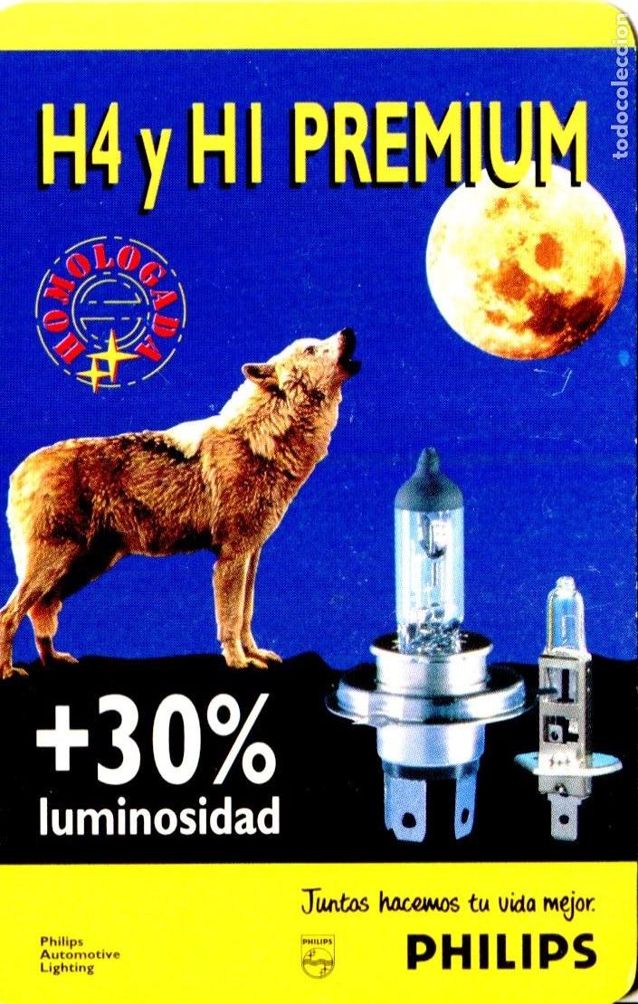 Coleccionismo calendarios: Calendario bolsillo - PHILIPS H4 HI PREMIUM- FOURNIER - A&ntilde;o 1998 - L&Aacute;MPARAS BOMBILLAS