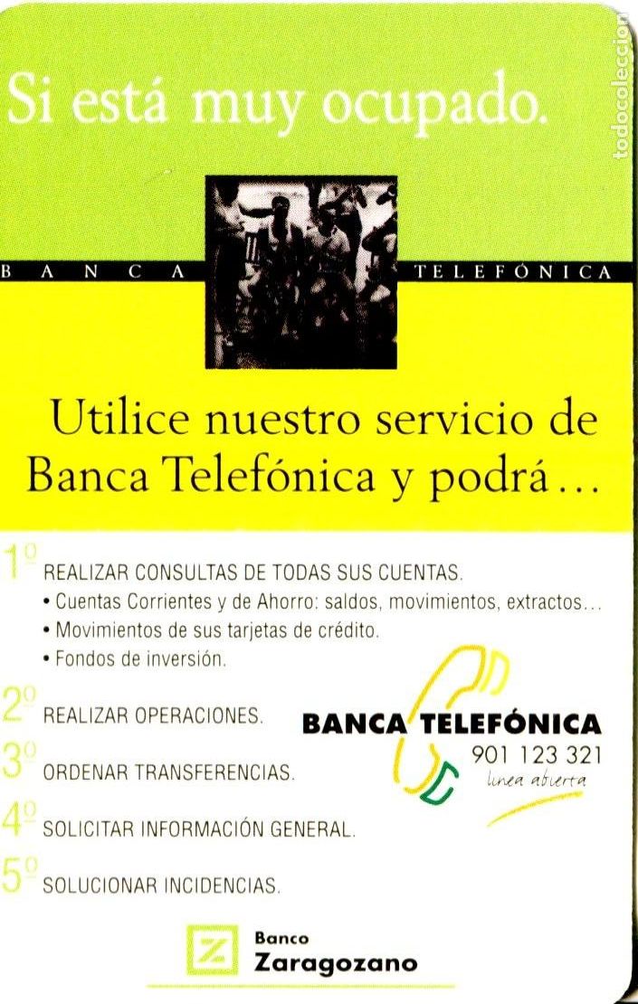 Coleccionismo calendarios: CALENDARIO FOURNIER. BANCO ZARAGOZANO BANCA TELEFONICA A&Ntilde;O 1997