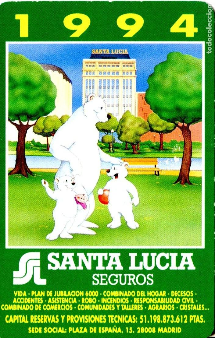 Coleccionismo calendarios: CALENDARIO FOURNIER. PUBLICITARIO. SANTA LUCIA SEGUROS. 1994