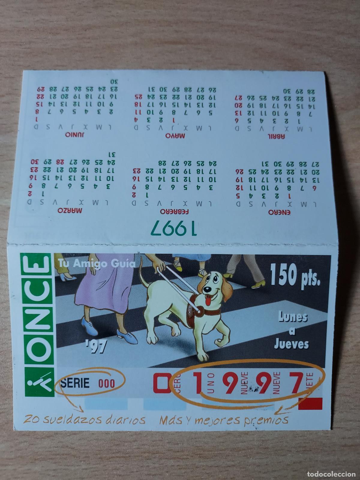 Coleccionismo calendarios: CALENDARIO ONCE - 1997 - TU AMIGO GUIA