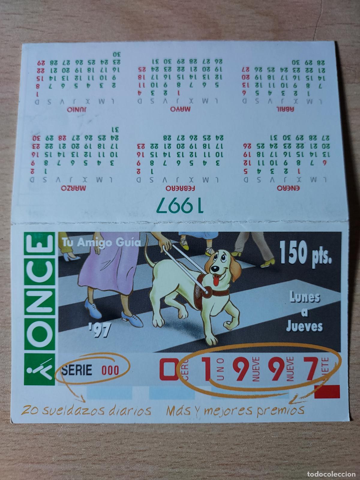 Coleccionismo calendarios: CALENDARIO ONCE - 1997 - TU AMIGO GUIA