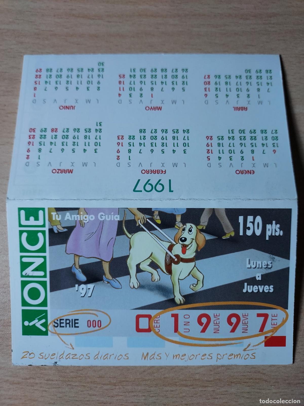 Coleccionismo calendarios: CALENDARIO ONCE - 1997 - TU AMIGO GUIA