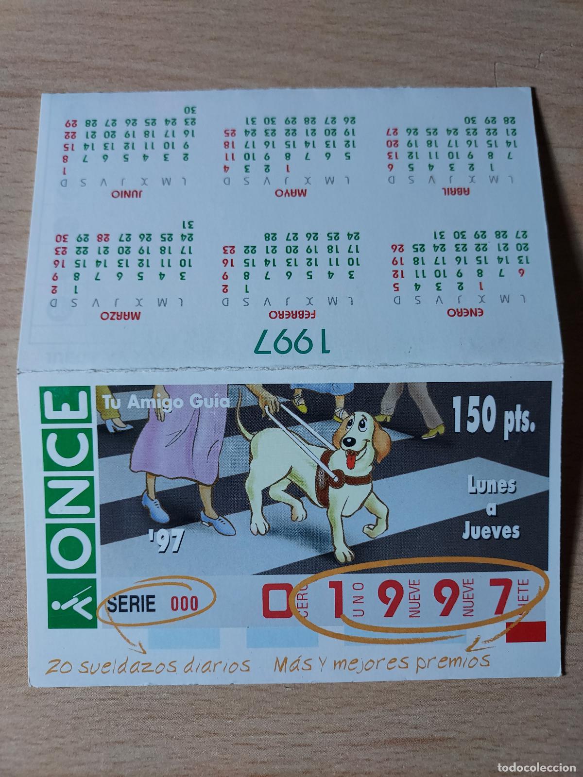 Coleccionismo calendarios: CALENDARIO ONCE - 1997 - TU AMIGO GUIA