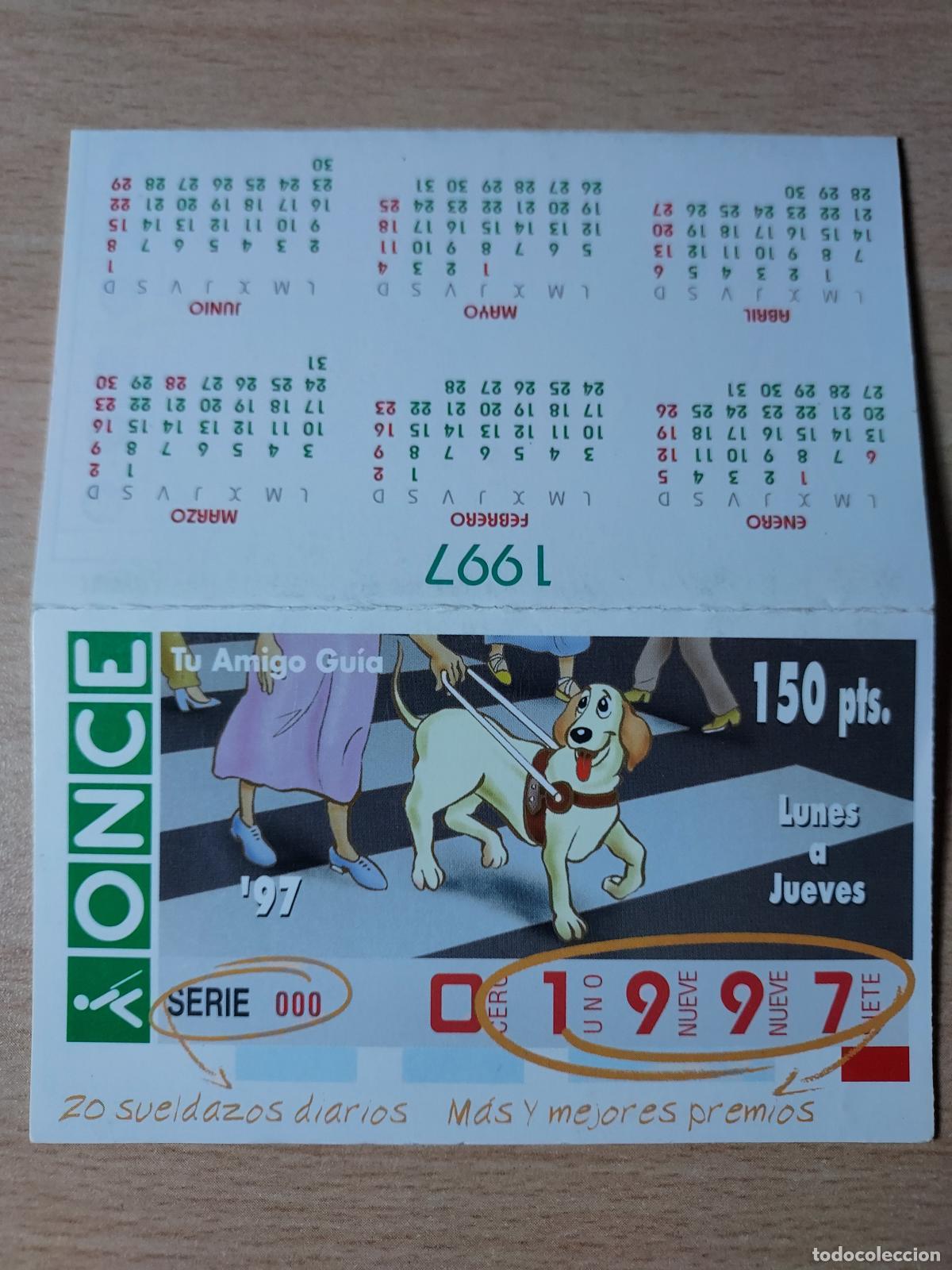 Coleccionismo calendarios: CALENDARIO ONCE - 1997 - TU AMIGO GUIA