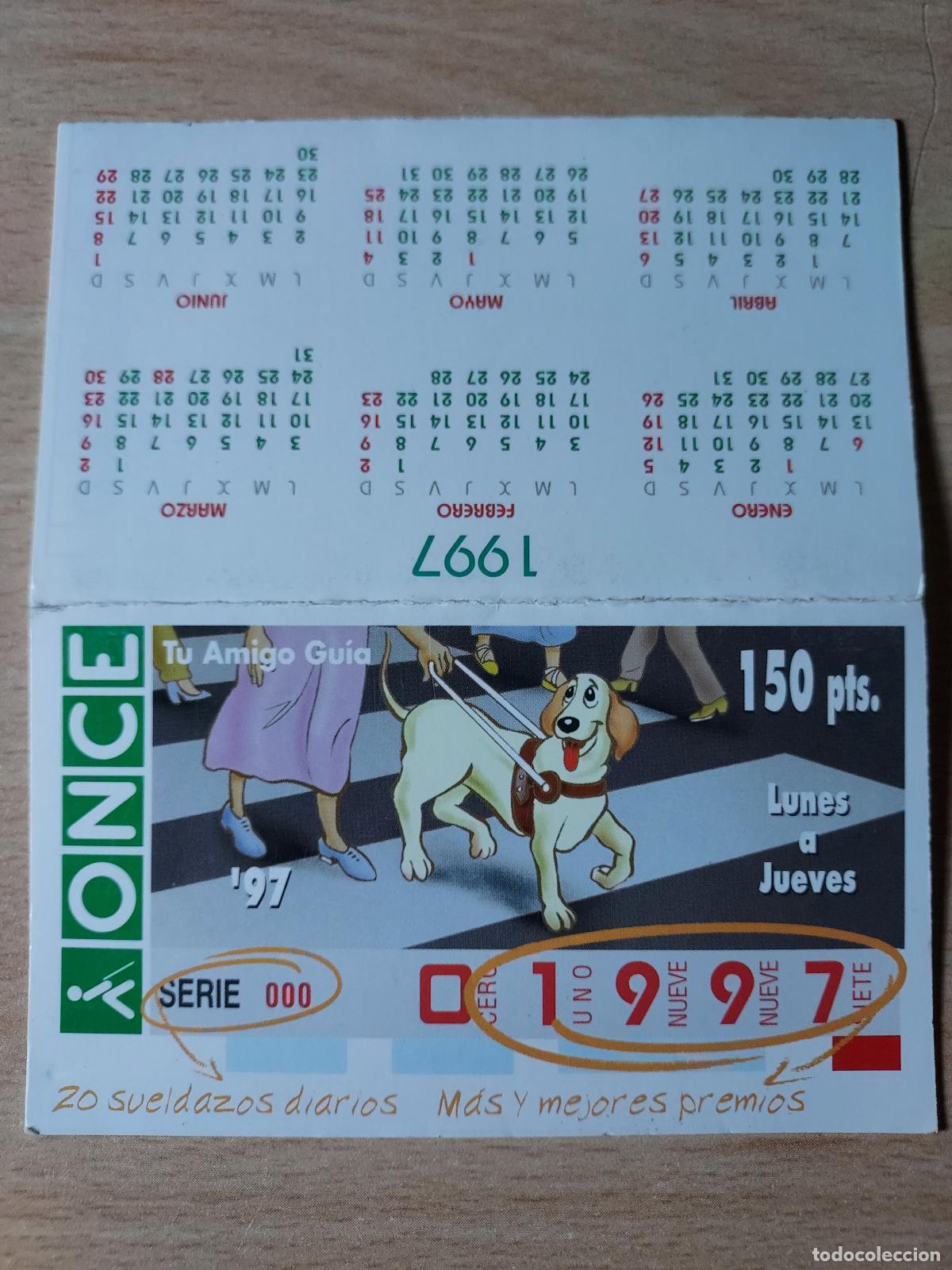 Coleccionismo calendarios: CALENDARIO ONCE - 1997 - TU AMIGO GUIA