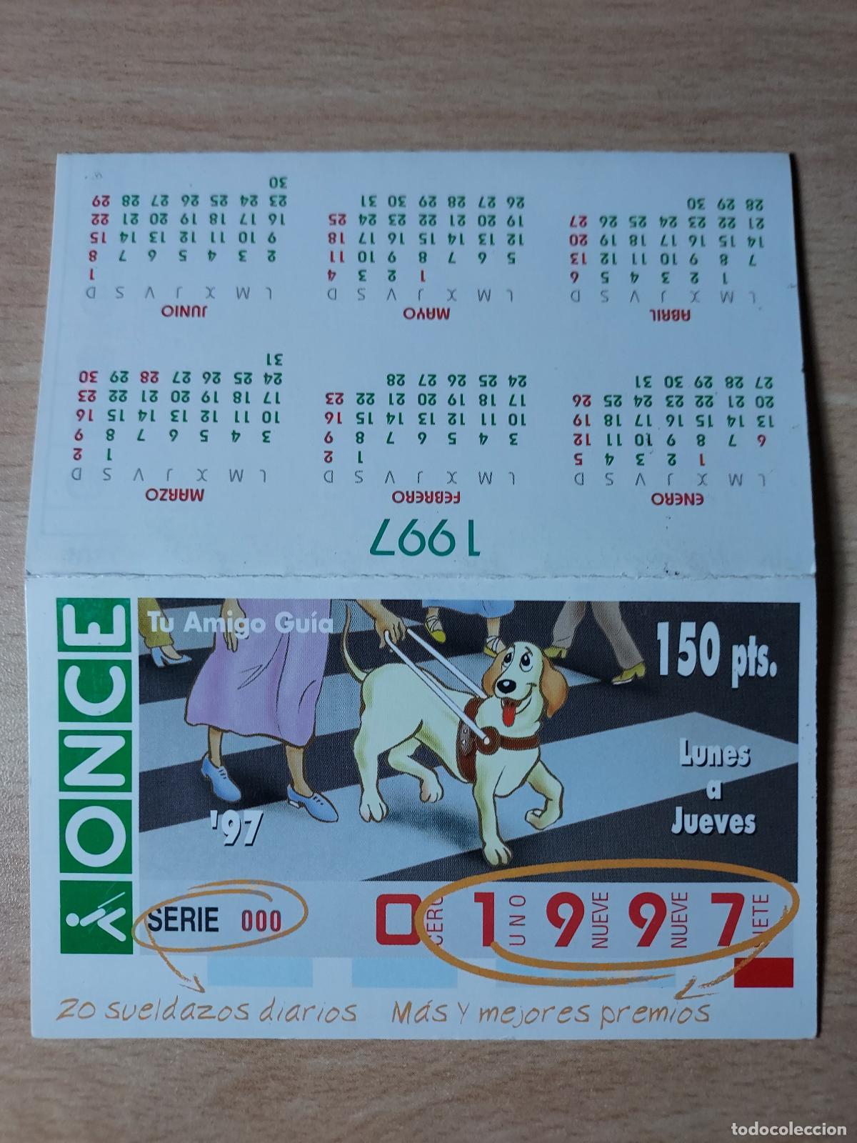 Coleccionismo calendarios: CALENDARIO ONCE - 1997 - TU AMIGO GUIA