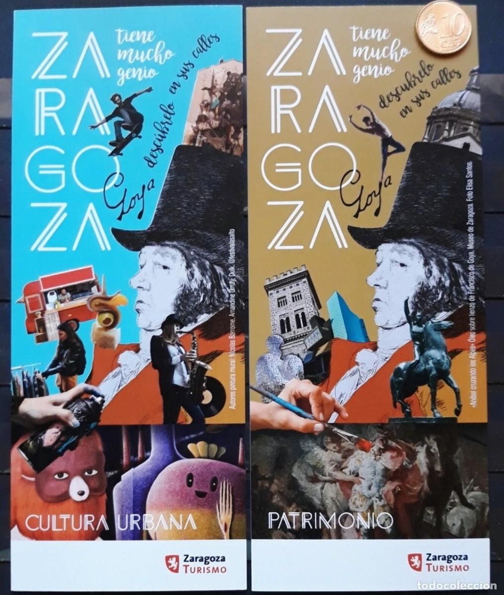 Coleccionismo calendarios: 2019 2 CALENDARIOS - MARCAP&Aacute;GINAS GOYA - ZARAGOZA TIENE MUCHO GENIO. NUEVOS.