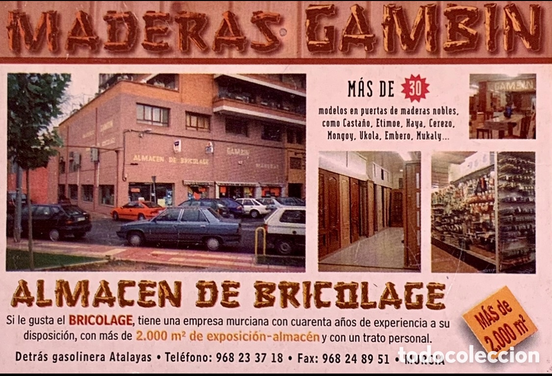 Coleccionismo calendarios: Calendario de bolsillo. Maderas GAMBIN. Murcia. 2000.