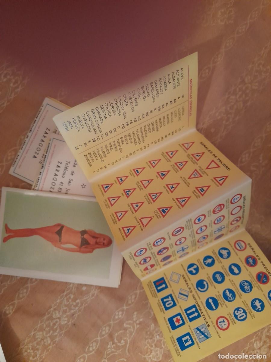 Coleccionismo calendarios: Lote calendarios de bolsillo 1975 desplegables - Chica / Pin-up - Se&ntilde;ales de tr&aacute;fico y Matr&iacute;culas Es