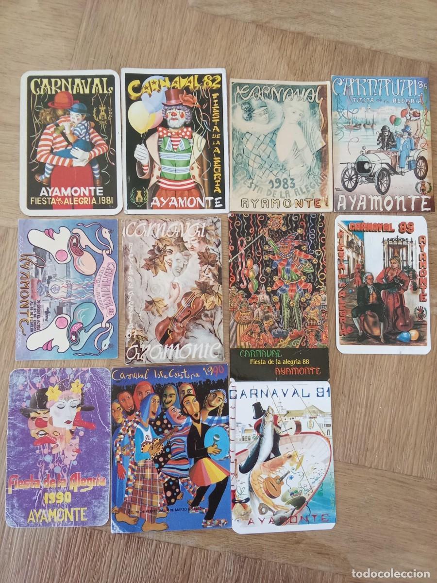 Coleccionismo calendarios: Lote de 11 calendarios Carnaval de Ayamonte, Huelva, de 1981 a 1991 Fiesta de la Alegr&iacute;a