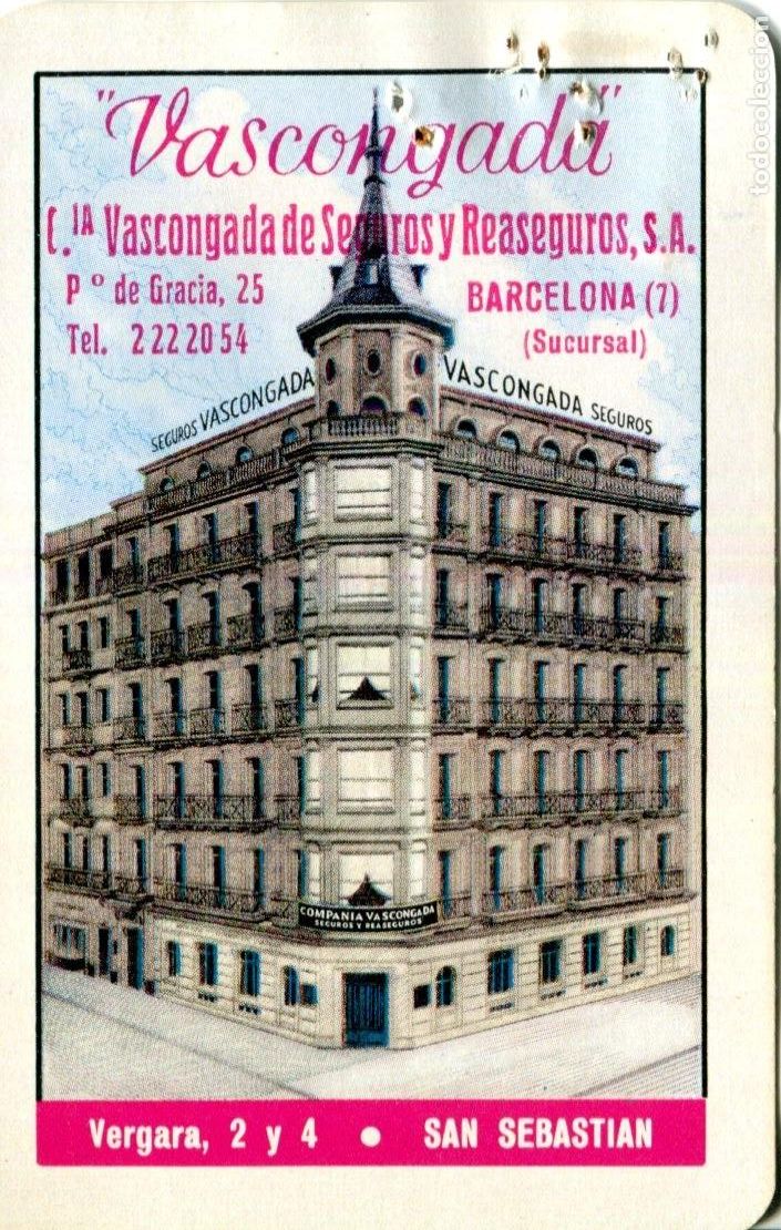 Coleccionismo calendarios: CALENDARIO FOURNIER. VASCONGADA SEGUROS. SUCURSAL DE BARCELONA. A&Ntilde;O 1971. Defectuoso