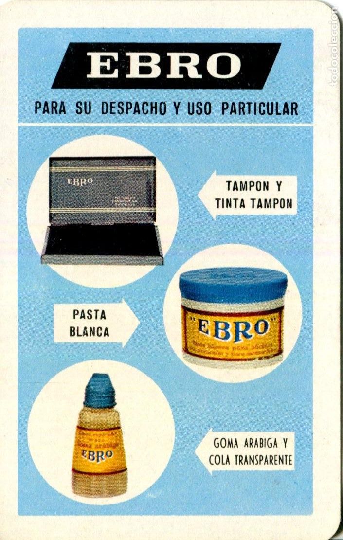 Coleccionismo calendarios: Calendario Bolsillo - A&Ntilde;O 1970 - EBRO TAMPON PASTA Y GOMA - FOURNIER