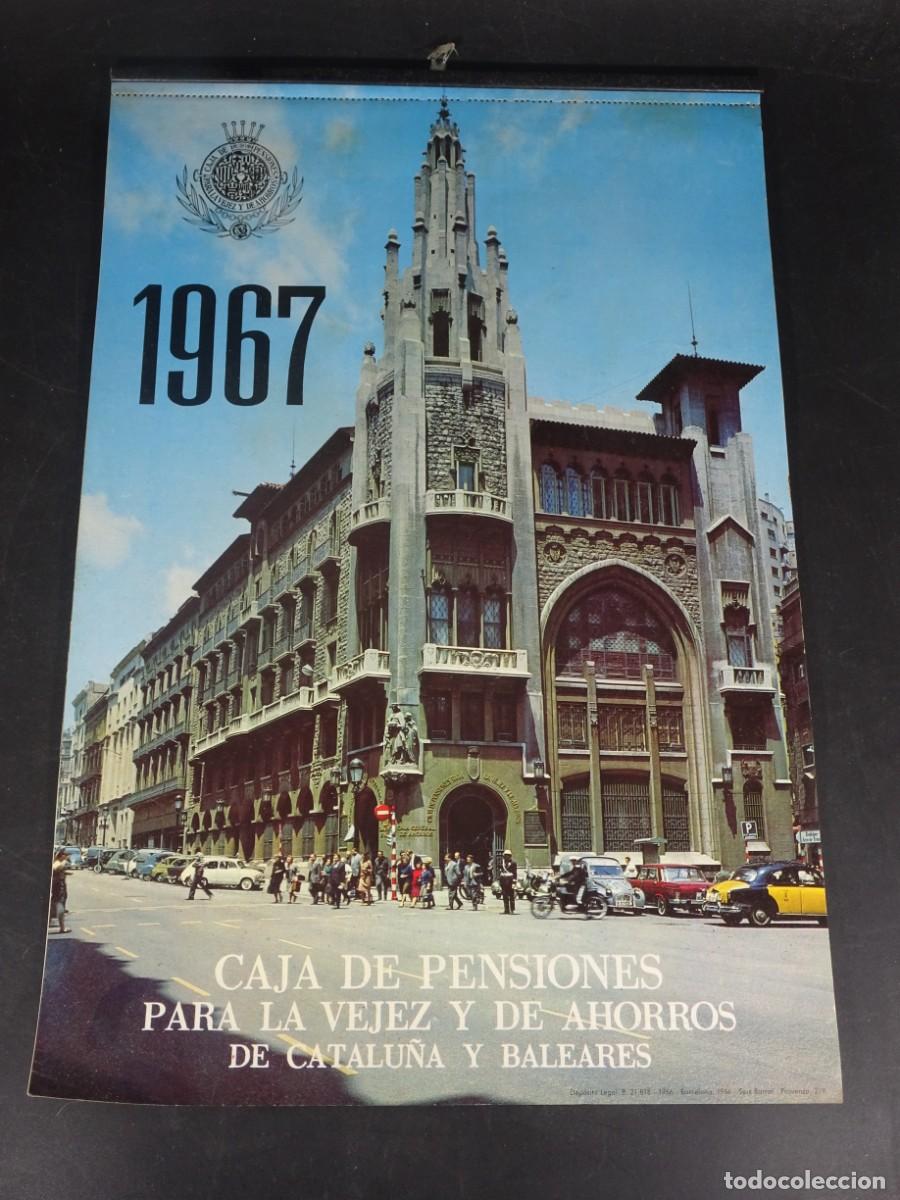 Coleccionismo calendarios: CALENDARIO PARED CAJA DE PENSIONES, 1967, CATALUNYA Y BALEARES, VER FOTOS