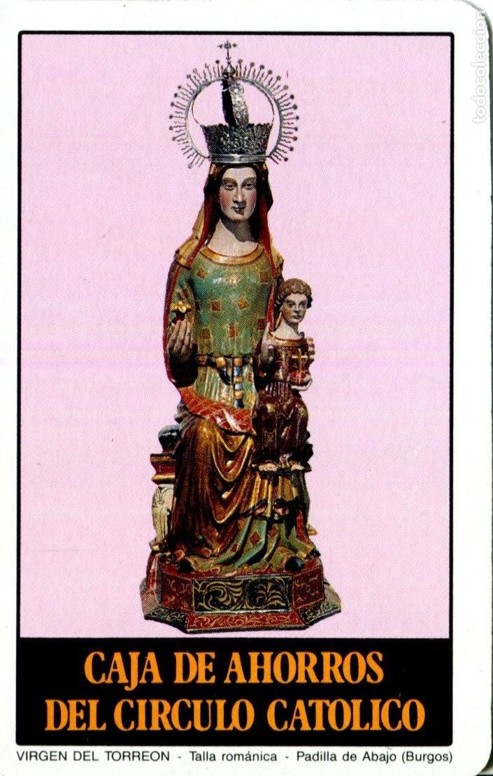 Collezionismo Calendari: Calendario Caja de Ahorros del C&iacute;rculo Cat&oacute;lico 1992. Fournier VIRGEN DEL TORREON