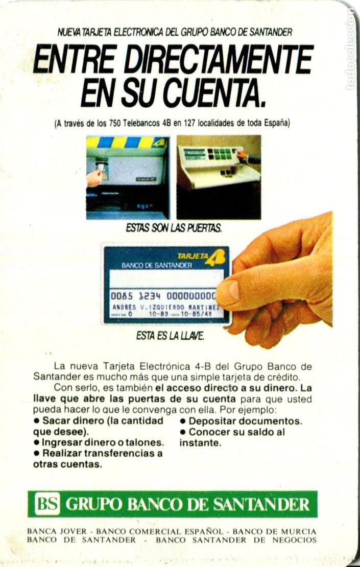 Coleccionismo calendarios: CALENDARIO FOURNIER BANCO SANTANDER 1986