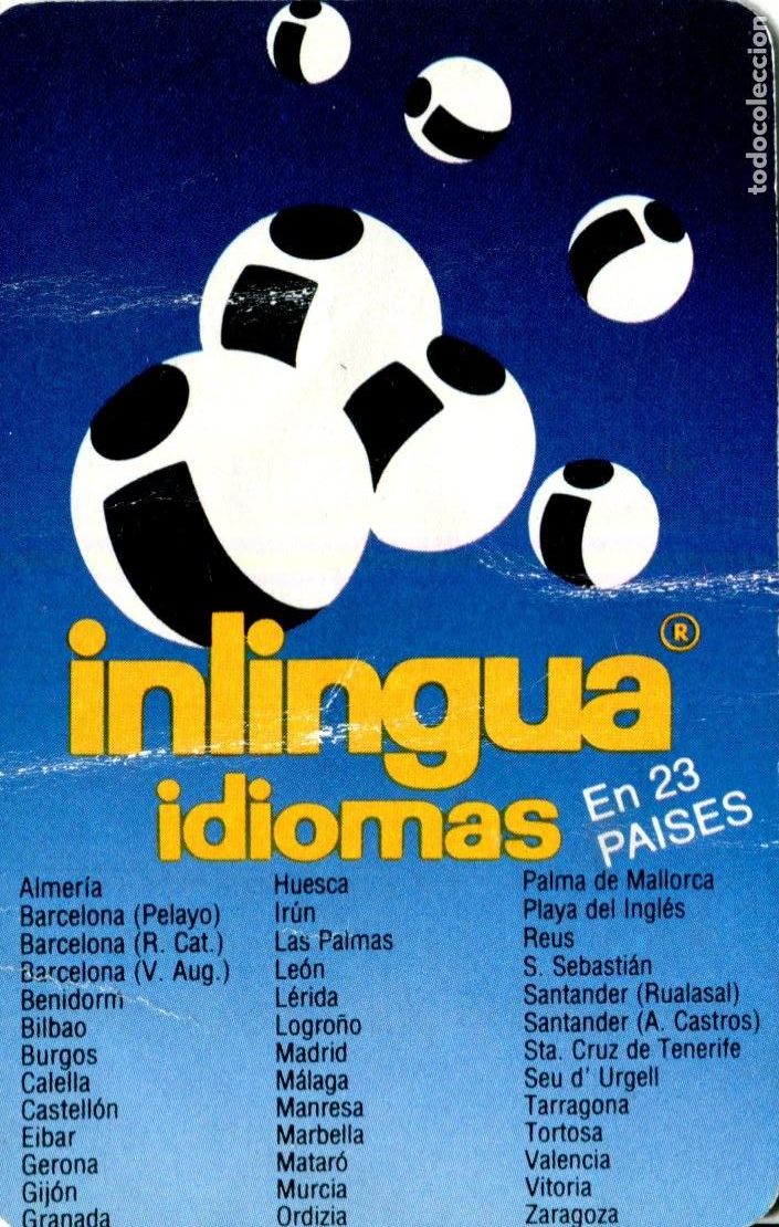 Coleccionismo calendarios: INLINGUA IDIOMAS. 1986. CALENDARIO FOURNIER.