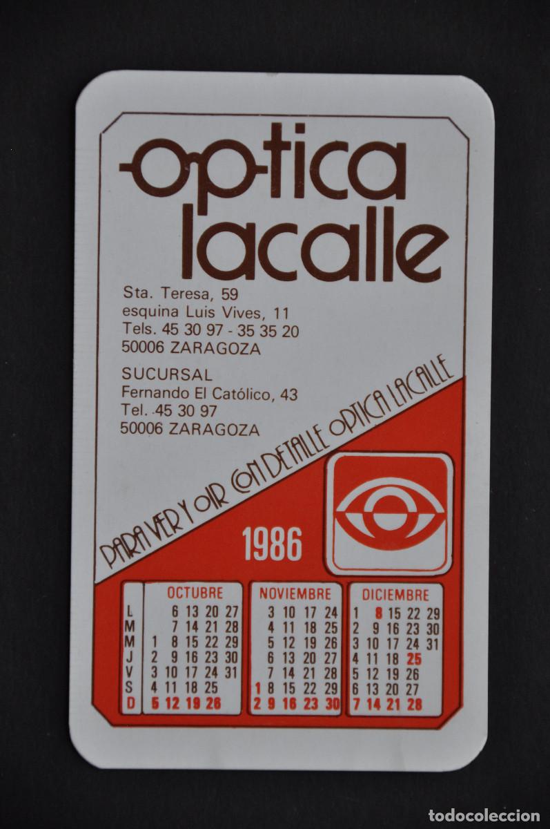 Coleccionismo calendarios: CALENDARIO - &Oacute;TICA LACALLE 1986 (ZARAGOZA)
