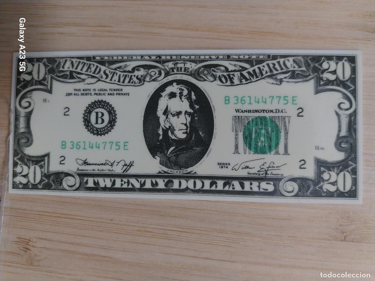 Coleccionismo calendarios: CALENDARIO TRIMESTRE VERANO DOGGI BILLETE PLASTICO 20 DOLARES 9X4CMS