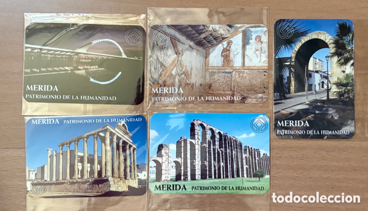Coleccionismo calendarios: Cal027-Serie Completa 5 Calendarios de Bolsillo M&eacute;rida Patrimonio de la Humanidad (1999)