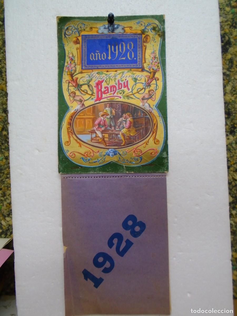 Coleccionismo calendarios: ALCOY.PAPEL DE FUMAR&rdquo;BAMBU&rdquo;PRECIOSO CALENDARIO PARA 1928.COMPLETO.