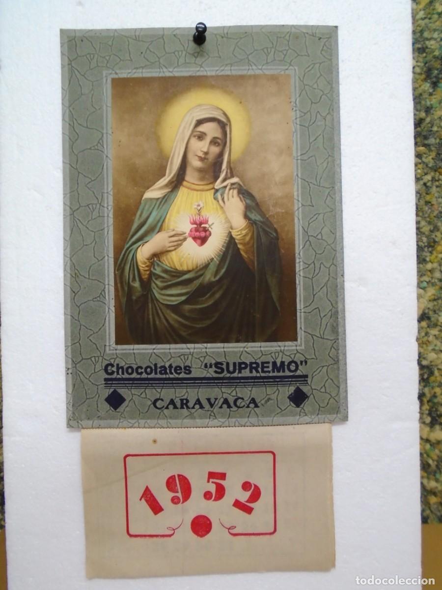 Coleccionismo calendarios: CARAVACA(MURCIA)CHOCOLATES&rdquo;SUPREMO&rdquo;CALENDARIO 1952.(SIN FALDILLA)