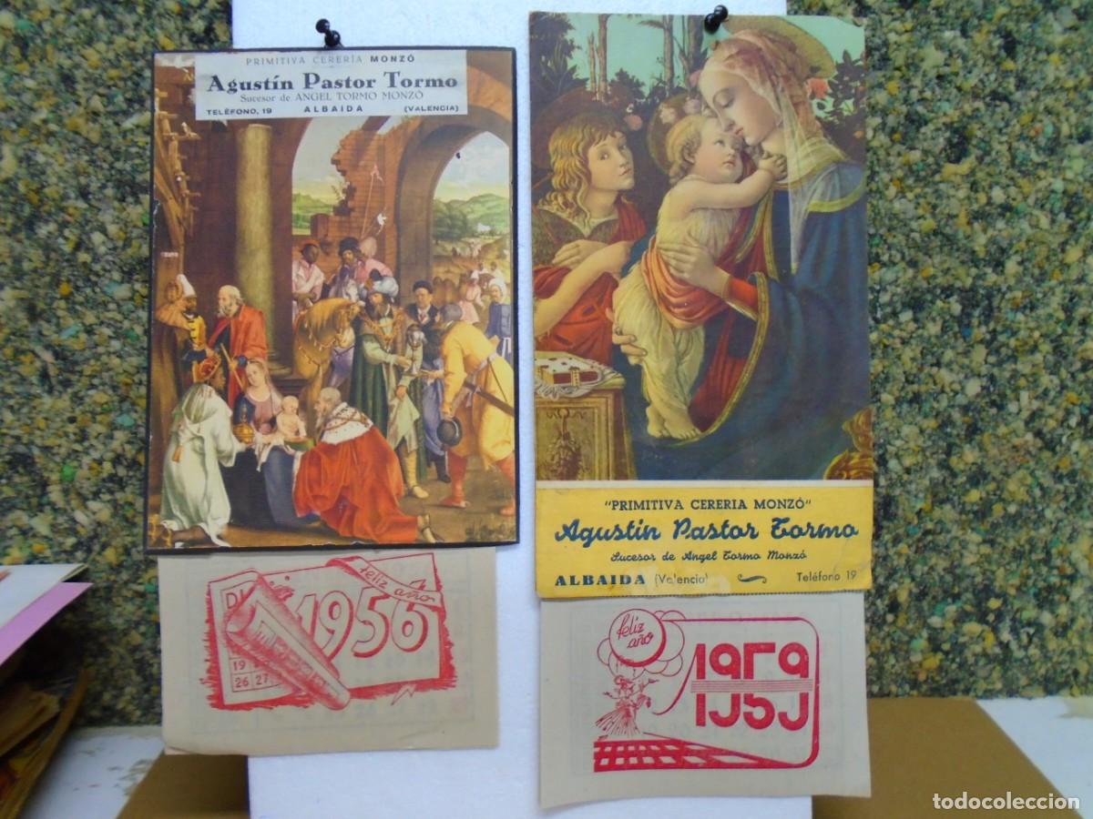 Coleccionismo calendarios: ALBAIDA(VALENCIA)FABRICA DE&rdquo;CERERIA PRIMITIVA MONZO&rdquo;CALENDARIOS DE 1956-1959.