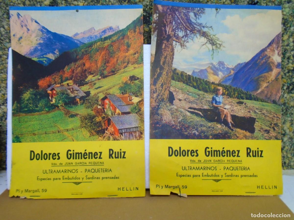 Coleccionismo calendarios: HELLIN(ALBACETE)EMBUTIDOS-ULTRAMARINOS-PAQUETERIA,CALENDARIOS ANTIGUOS.34X24 CM.