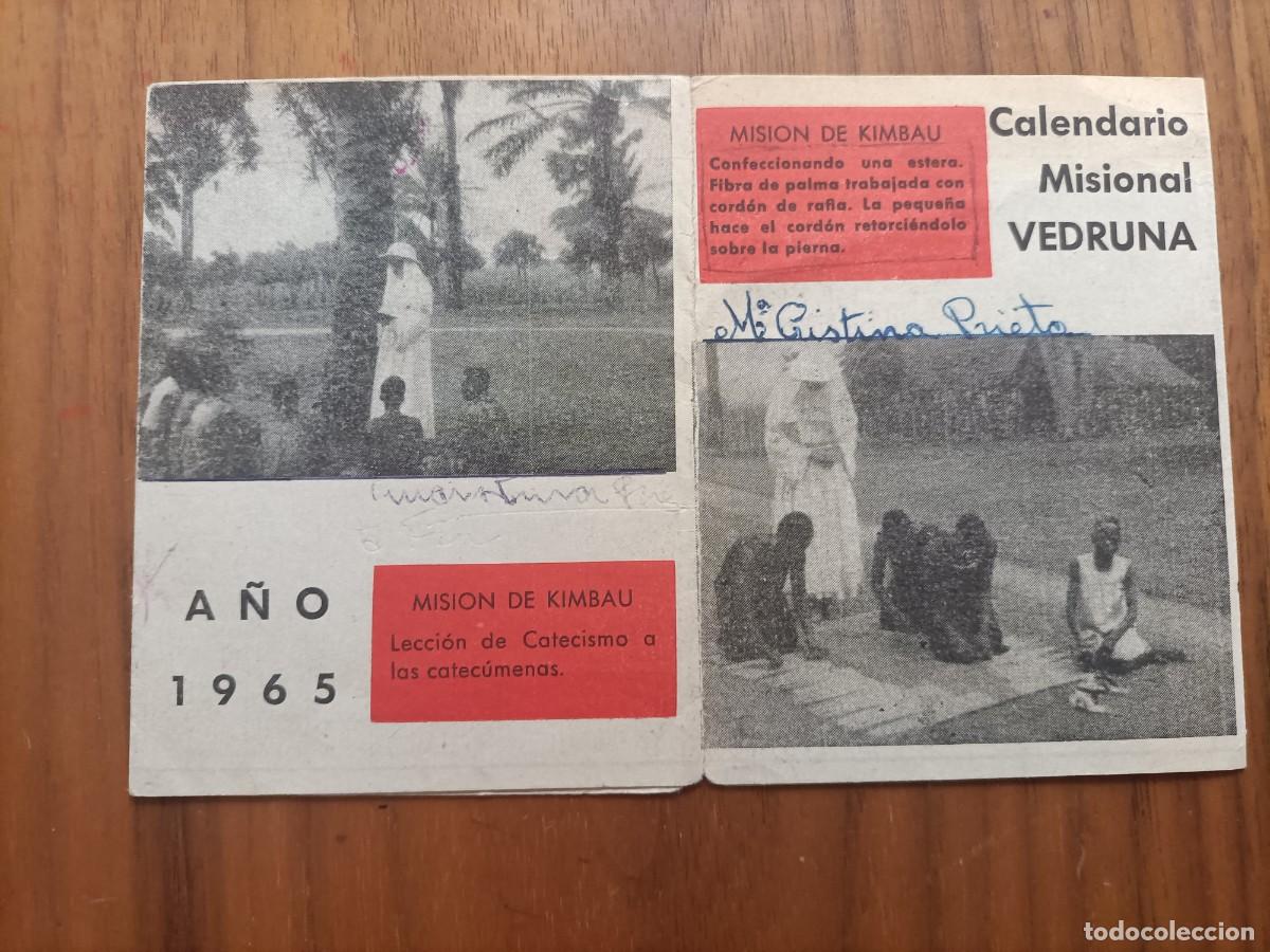Coleccionismo calendarios: CALENDARIO MISIONAL VEDRUNA 1965. MISI&Oacute;N DE KIMBAU