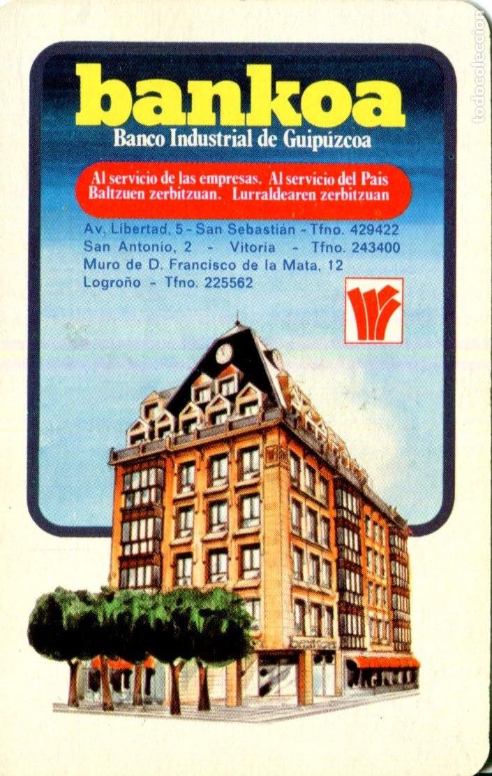 Coleccionismo calendarios: CALENDARIO FOURNIER. A&Ntilde;O 1983. BANCO INDUSTRIAL DE GUIPUZCOA. BANKOA.