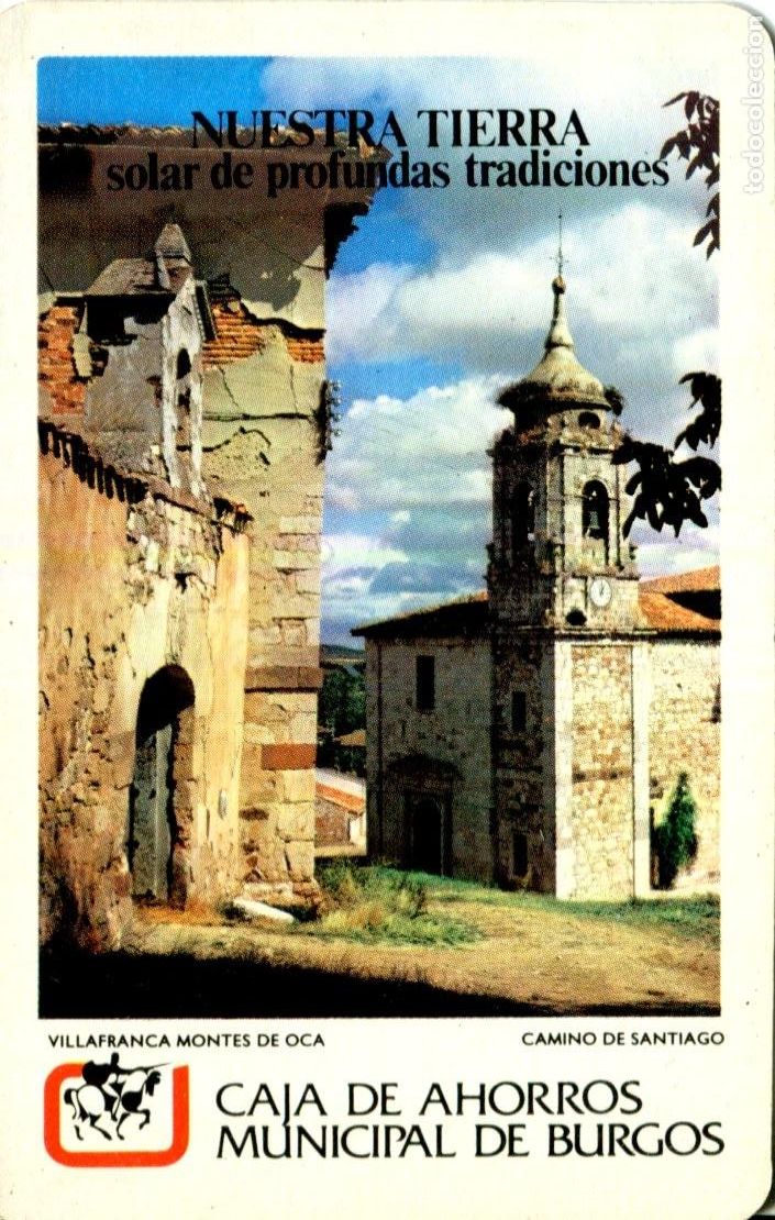 Coleccionismo calendarios: Calendario Fournier caja municipal de Burgos a&ntilde;o 1982 Villafranca Montes de Oca (Camino de Santiago)