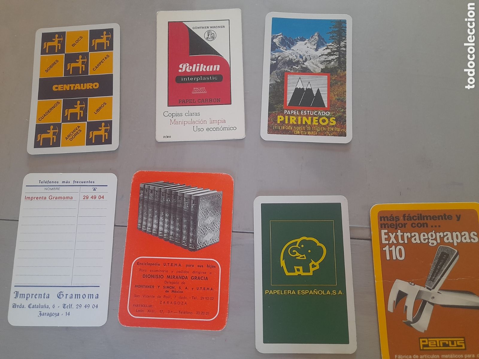 Coleccionismo calendarios: Publicidad papeler&iacute;a a&ntilde;os 70 80