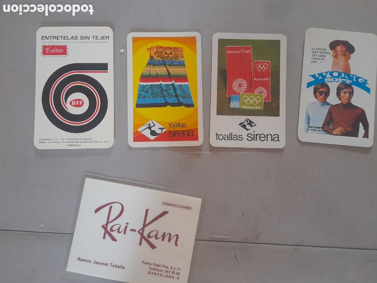 Coleccionismo calendarios: Calendarios Bolsillo A&ntilde;os 60-70 Textil y Moda - Ol&iacute;mpico M&uacute;nich 1972, Sirena, Wong Soft