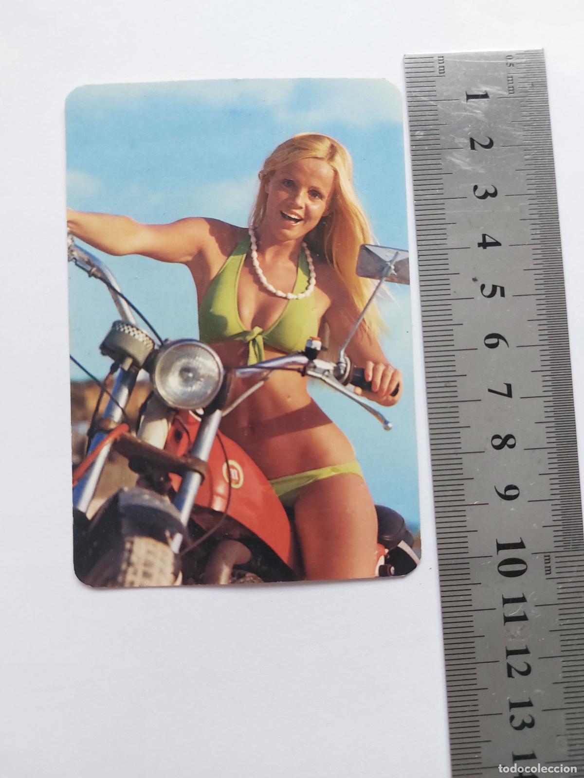 Coleccionismo calendarios: calendario de 1975 y mujer en motocicleta
