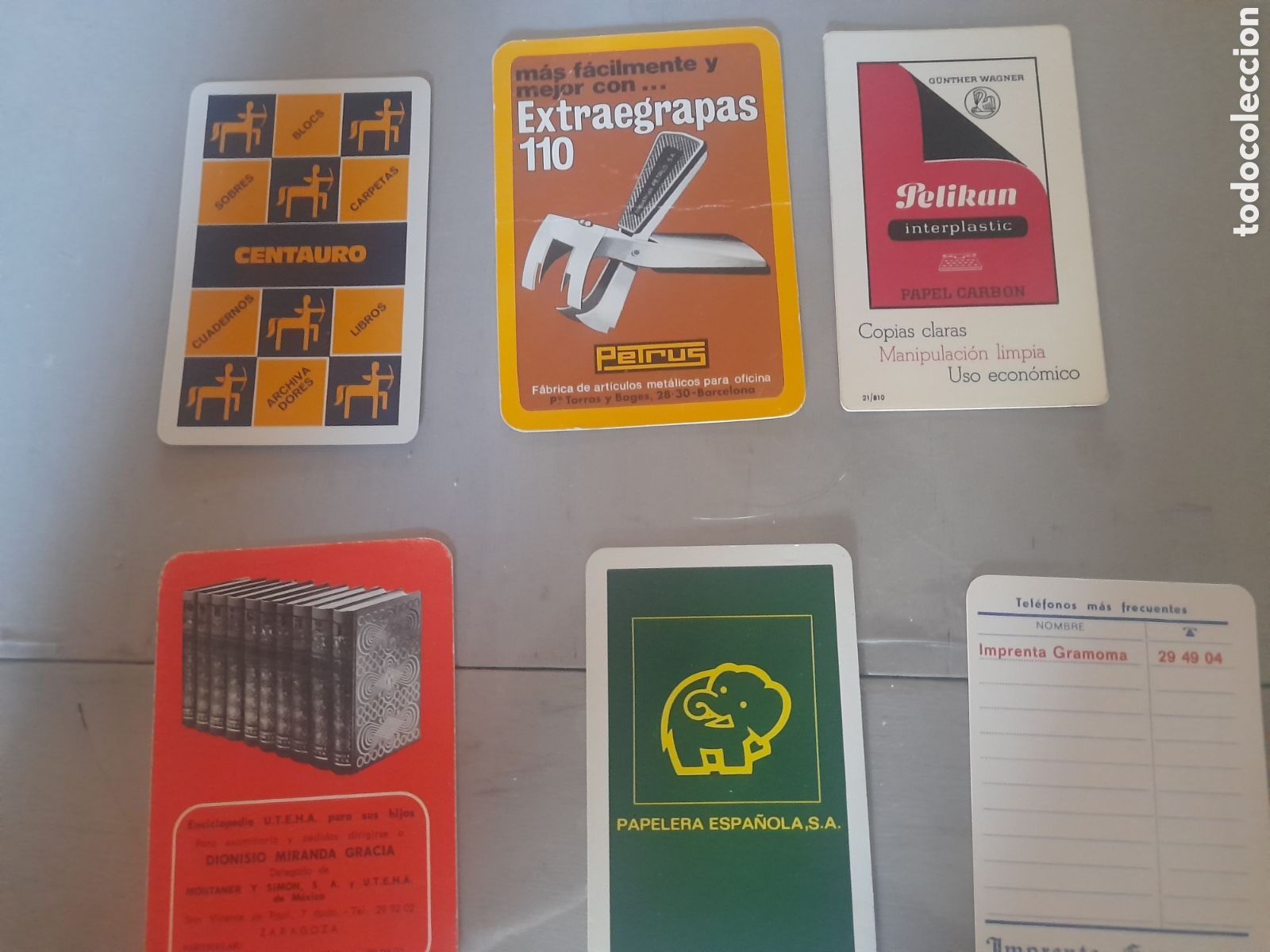 Coleccionismo calendarios: Publicidad papeler&iacute;a a&ntilde;os 70 80