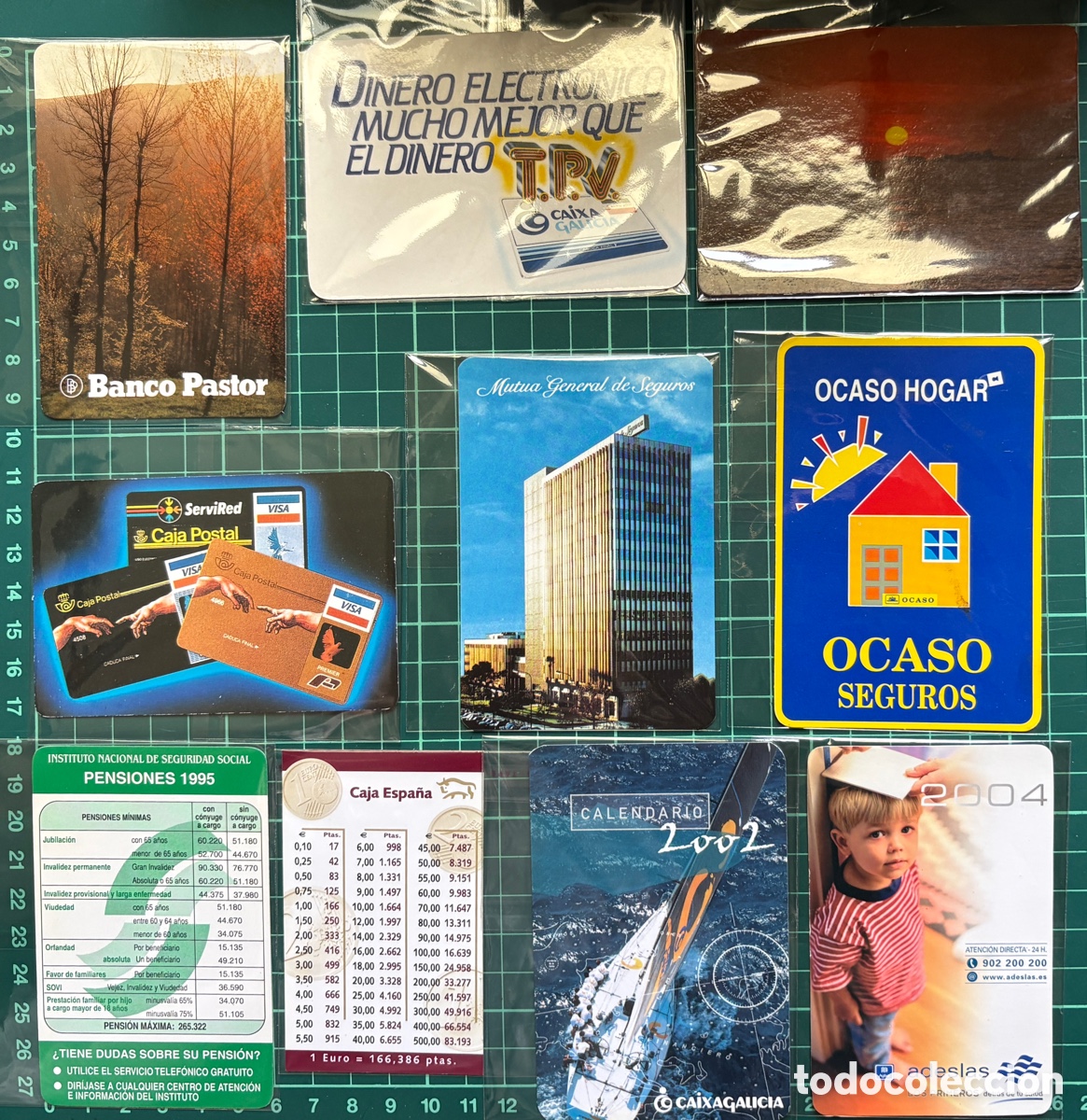 Coleccionismo calendarios: Cal 036-10 Calendarios de Bolsillo Antiguos y Vintage (1985 - 2004) - Bancos, Seguros, Pensiones
