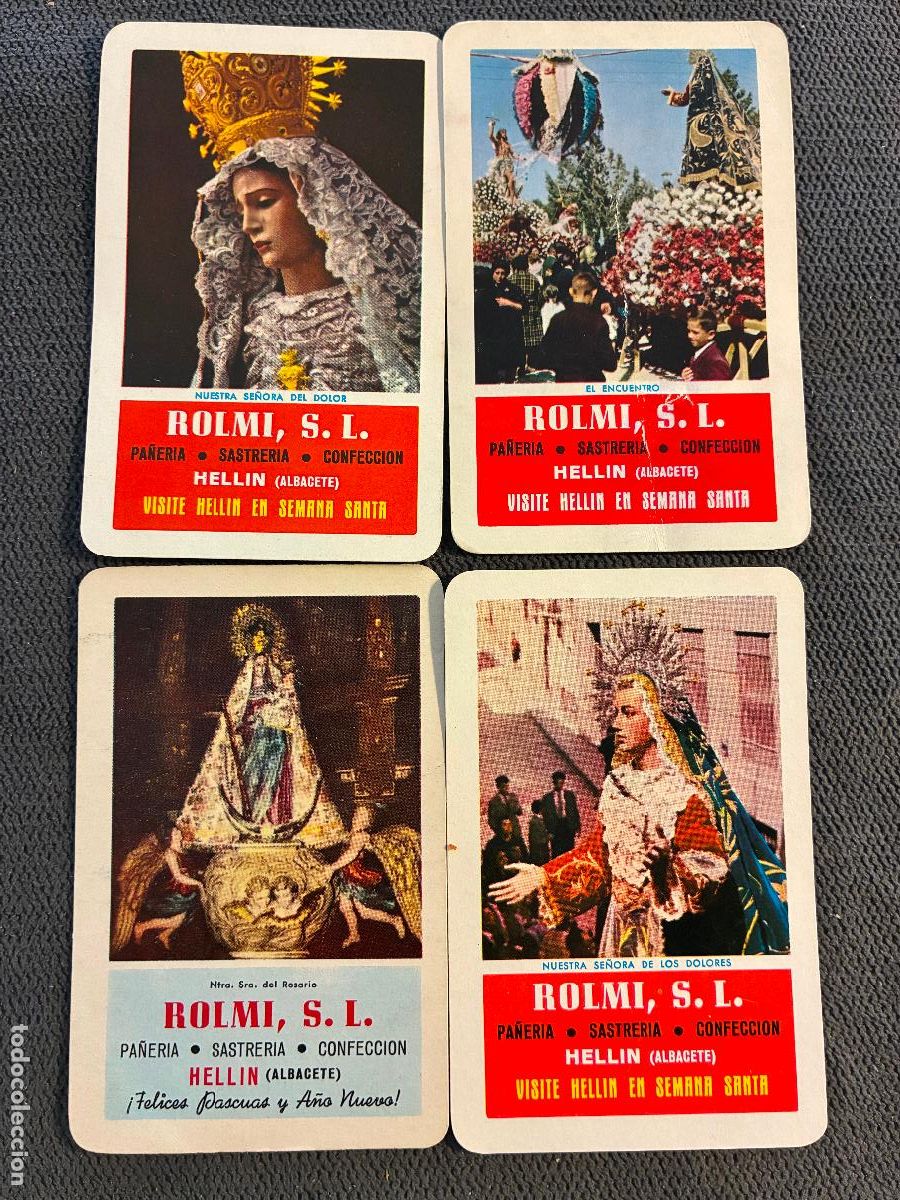 Coleccionismo calendarios: 4 Calendarios almanaque de bolsillo Heraclio Fournier Hell&iacute;n Albacete