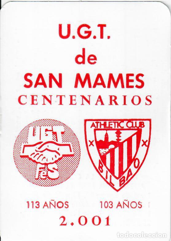 Coleccionismo calendarios: CALENDARIO DE PUBLICIDAD F&Uacute;TBOL - A&Ntilde;O 2001 - UGT DE SAN MAM&Eacute;S - ATHLETIC CLUB DE BILBAO