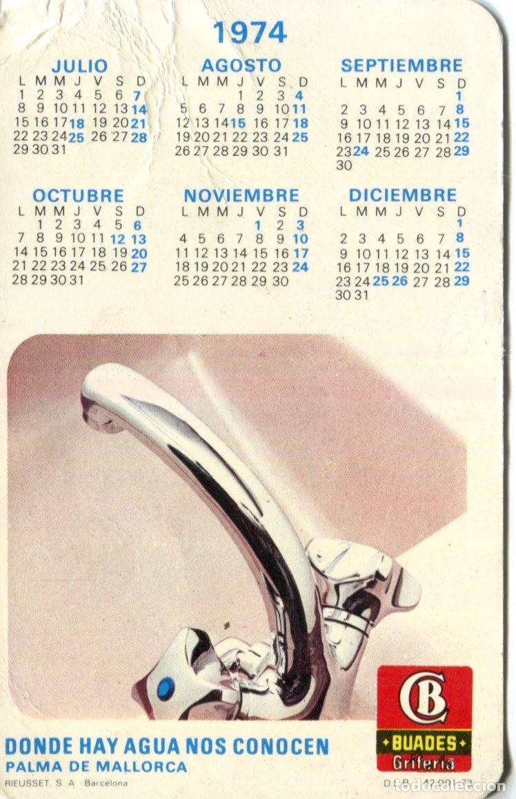 Collectionnisme Calendriers: CALENDARIO PUBLICITARIO. GRIFERIA BUADES A&Ntilde;O 1974. VER FOTO ADICIONAL