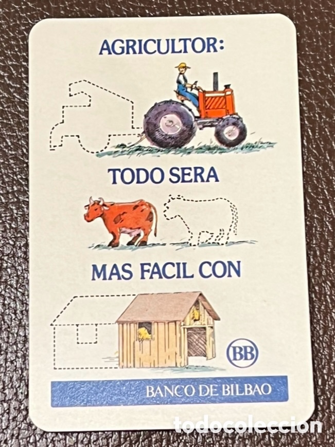 Coleccionismo calendarios: Calendario de bolsillo. Ancho de Bilbao. Agricultor. Fournier. 1976.