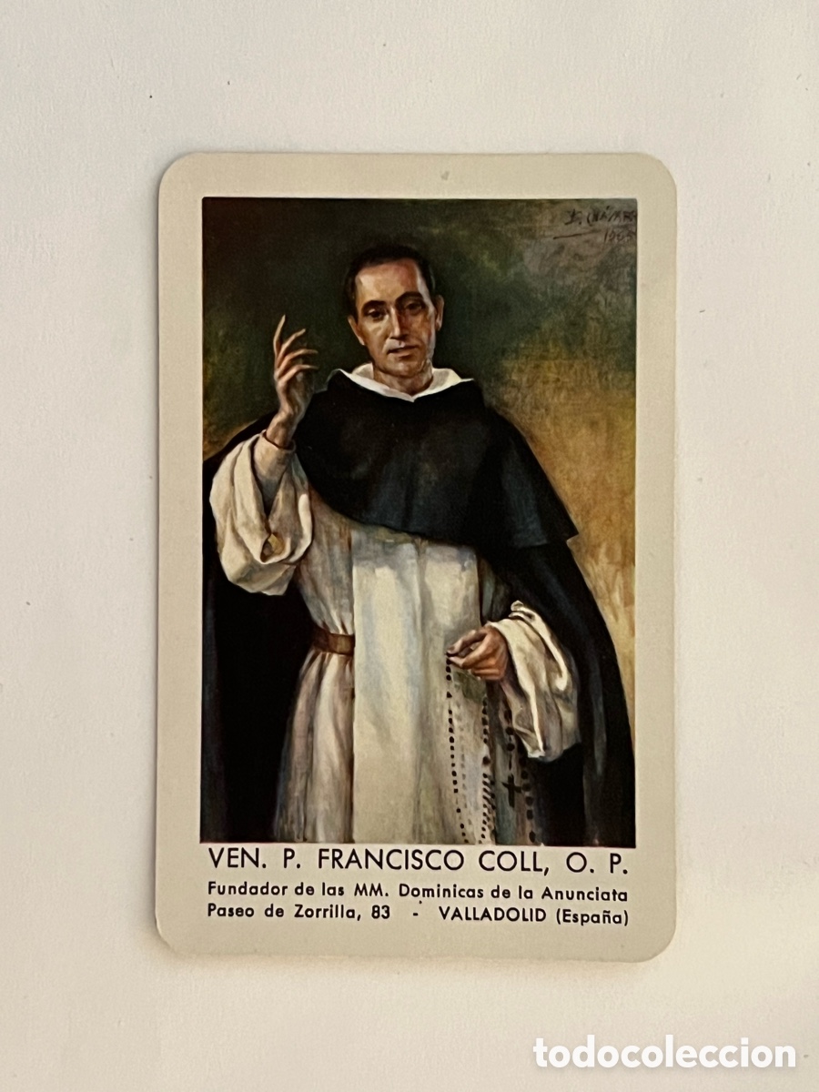 Coleccionismo calendarios: VALLADOLID. Calendario Fournier.. VEN. P. FRANCISCO COLL Fundador M.M. Dominicas (a.1970)