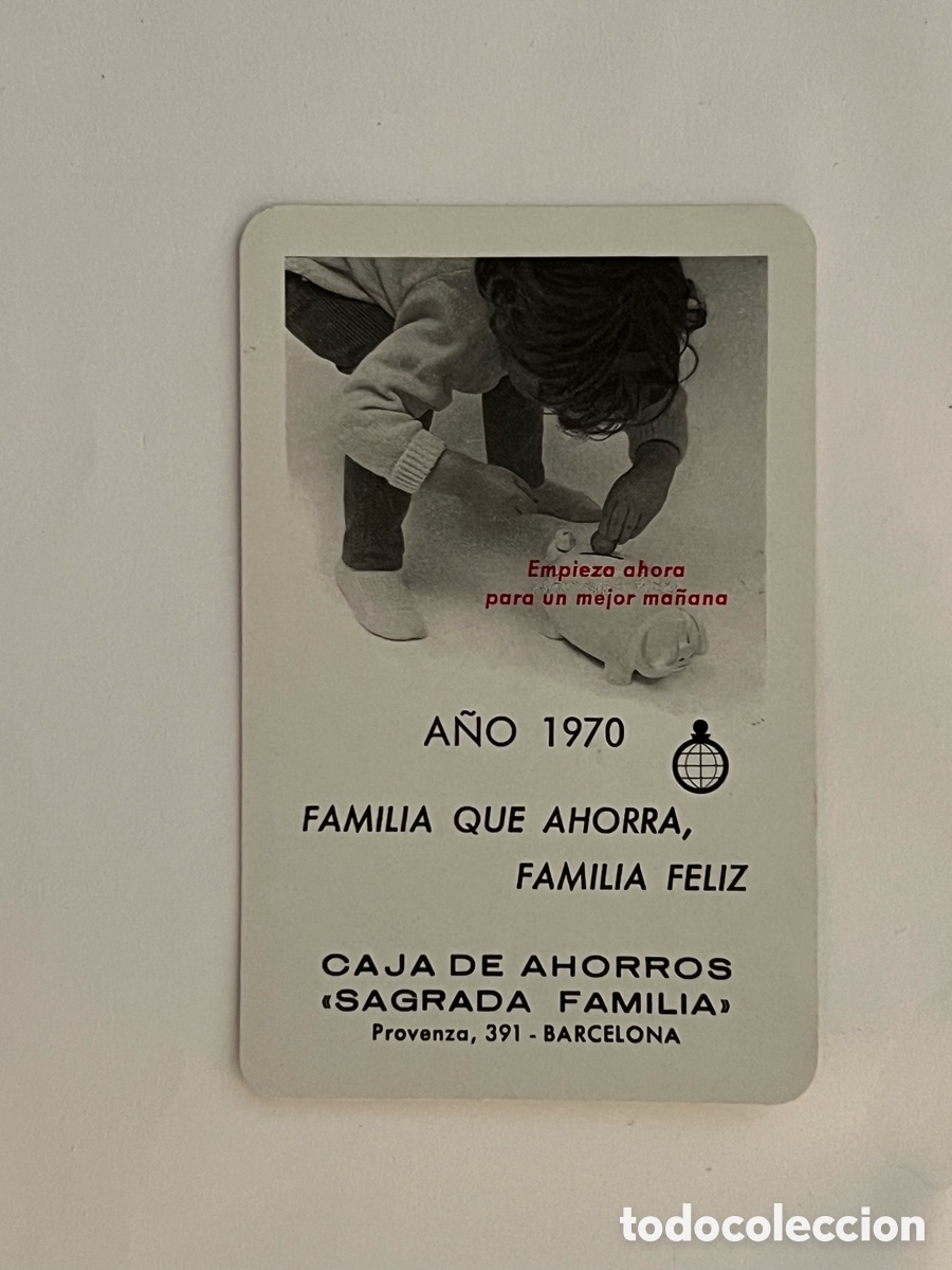 Coleccionismo calendarios: BARCELONA. Caja de Ahorros SAGRADA FAMILIA.. Provenza, 391.. Calendario Fournier (a.1970)