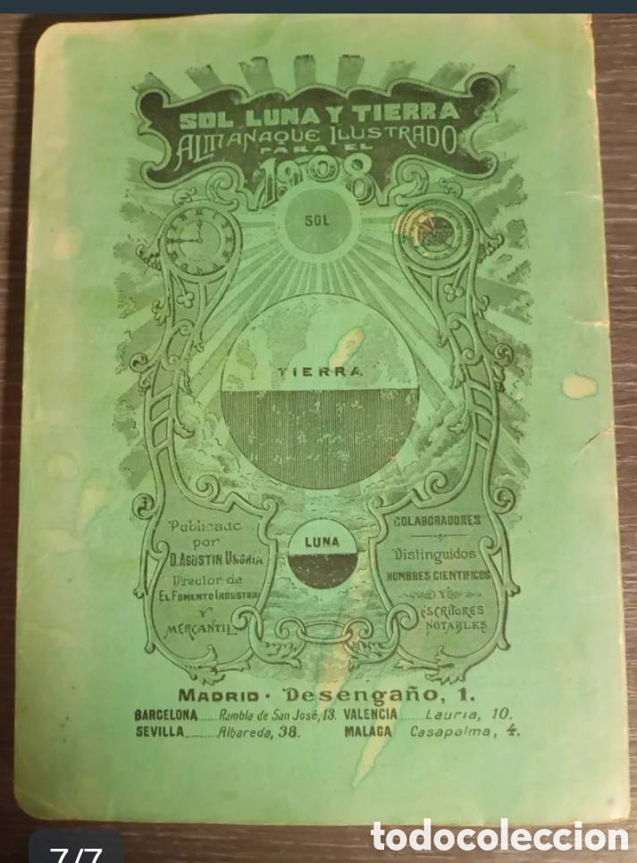Coleccionismo calendarios: Almanaque Sol, Luna y Tierra 1908 - Foto 6