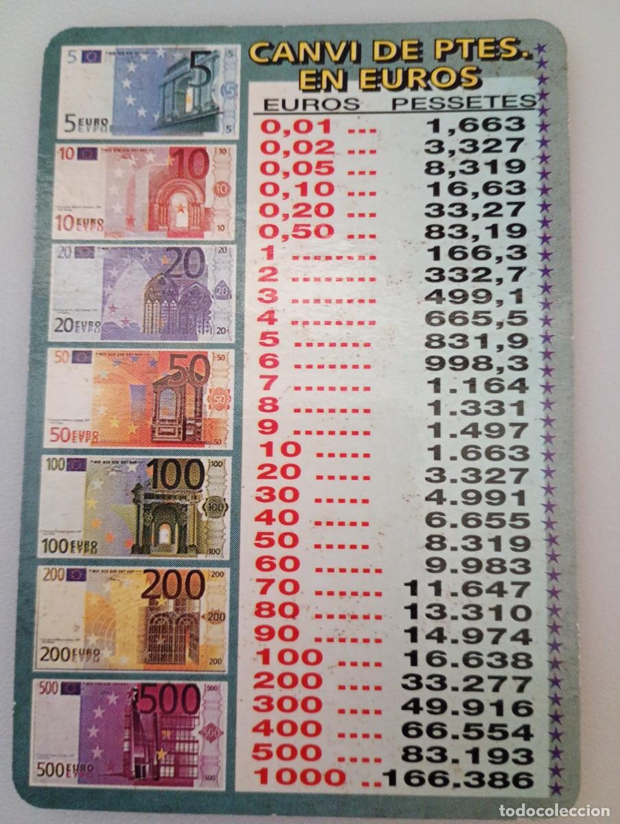 Coleccionismo calendarios: Calendario 2001 Serie RR 365 Informativo Equivalencia Euros - Pesetas en catal&aacute;n