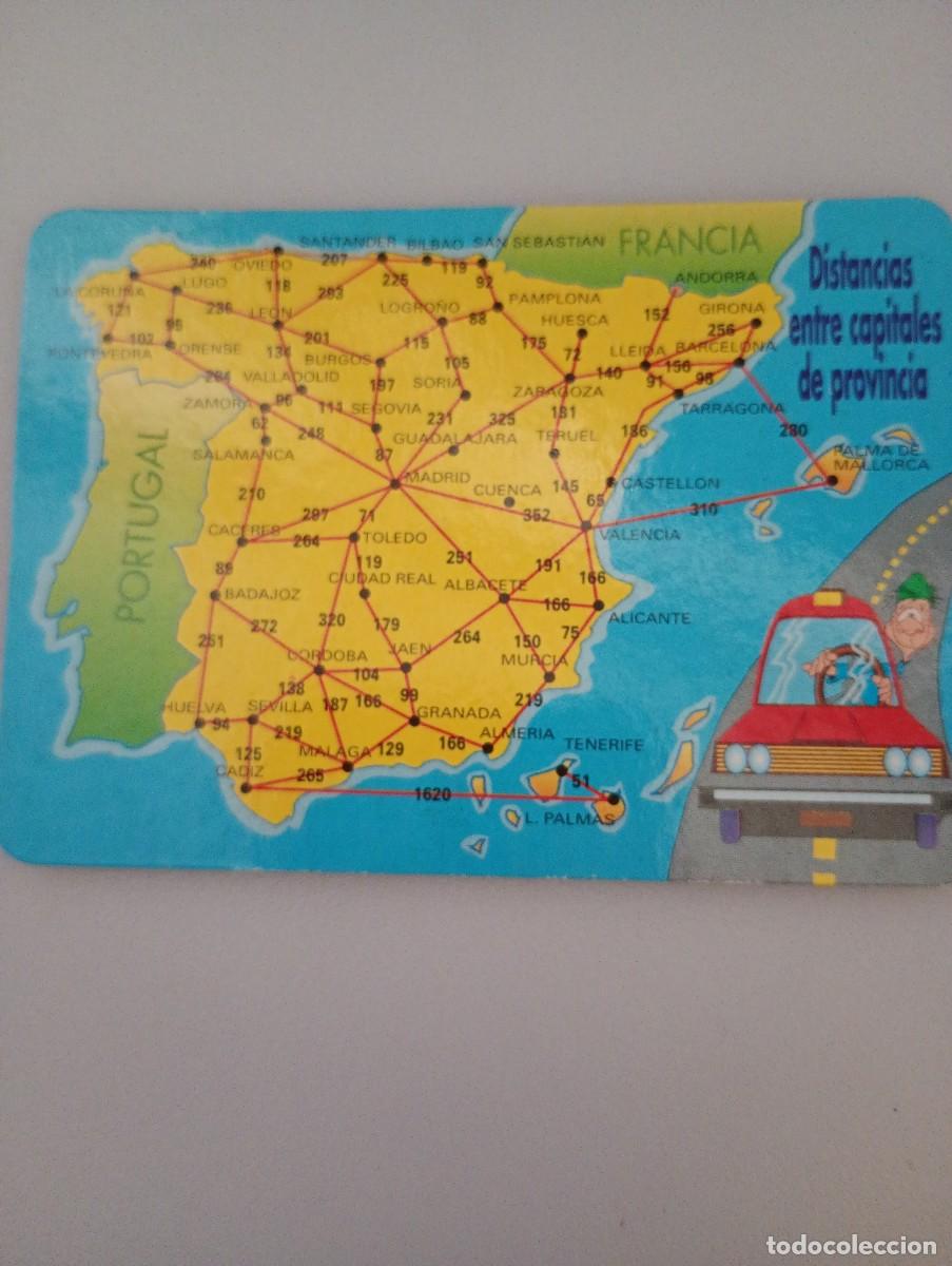 Coleccionismo calendarios: Calendario 2001 Serie BO 618 Informativo Distancia entre capitales de provincia