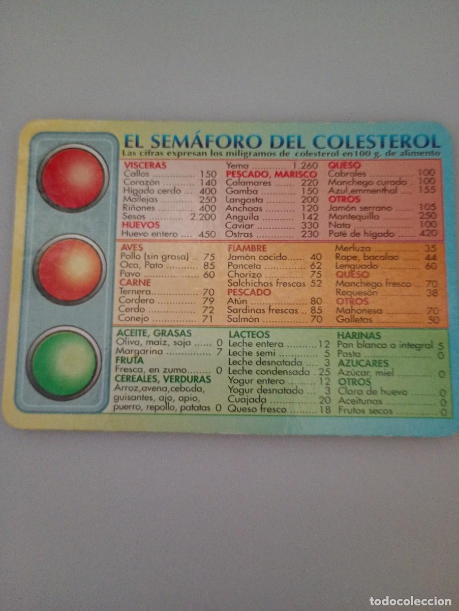 Coleccionismo calendarios: Calendario 2001 Serie BO 625 Informativo El sem&aacute;foro del colesterol