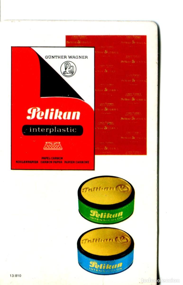 Coleccionismo calendarios: Calendario PELIKAN. Cintas Mecanograficas Papel Carbon A&ntilde;o 1972