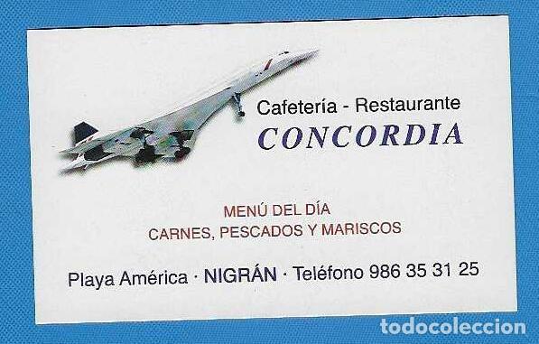 Coleccionismo calendarios: CALENDARIO BOLSILLO A&Ntilde;O 2022 AVI&Oacute;N - CAFETER&Iacute;A-RESTAURANTE CONCORDIA - NIGR&Aacute;N - VER FOTO REVERSO